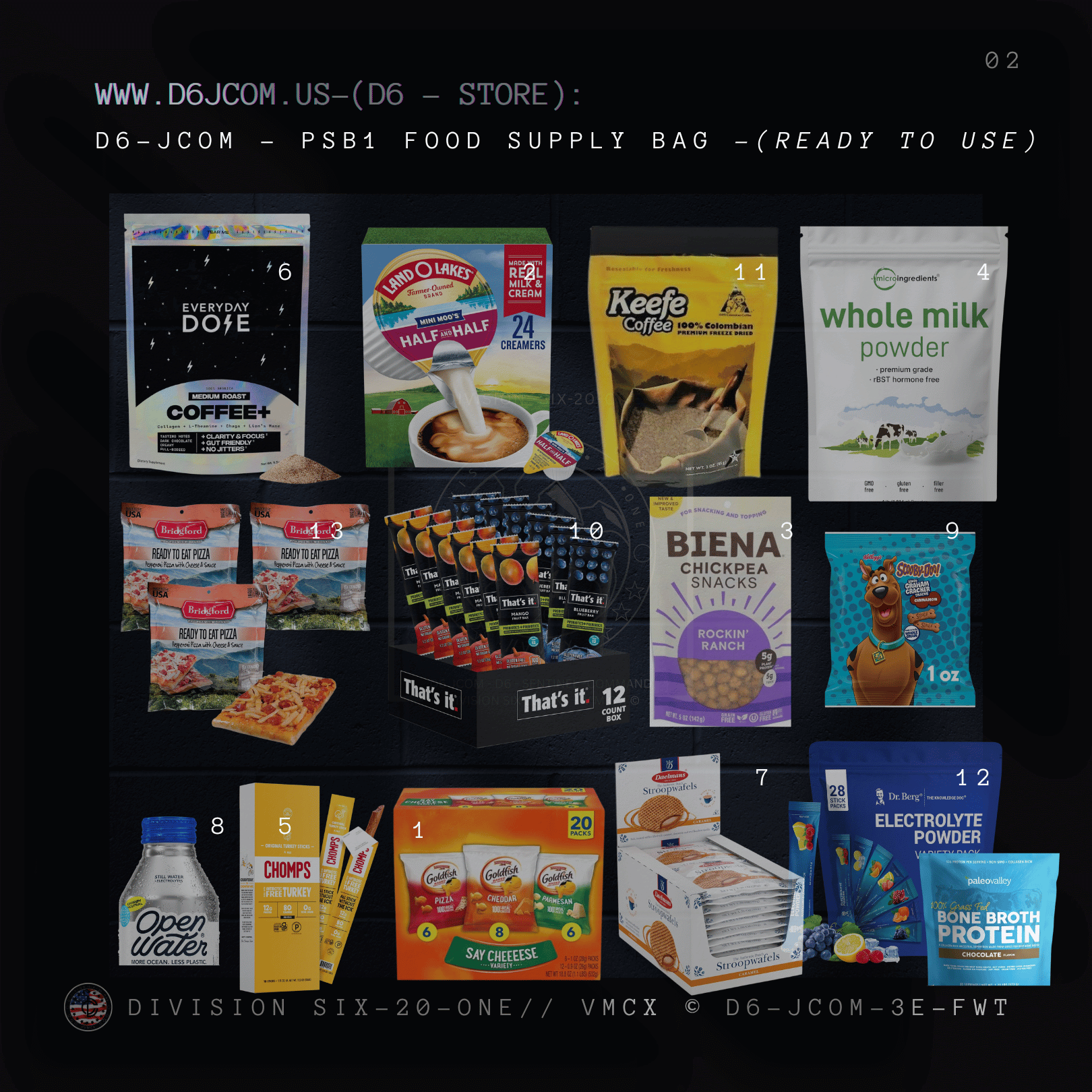 D6-JCOM - PSB1 FOOD SUPPLY BAG -(READY TO USE)