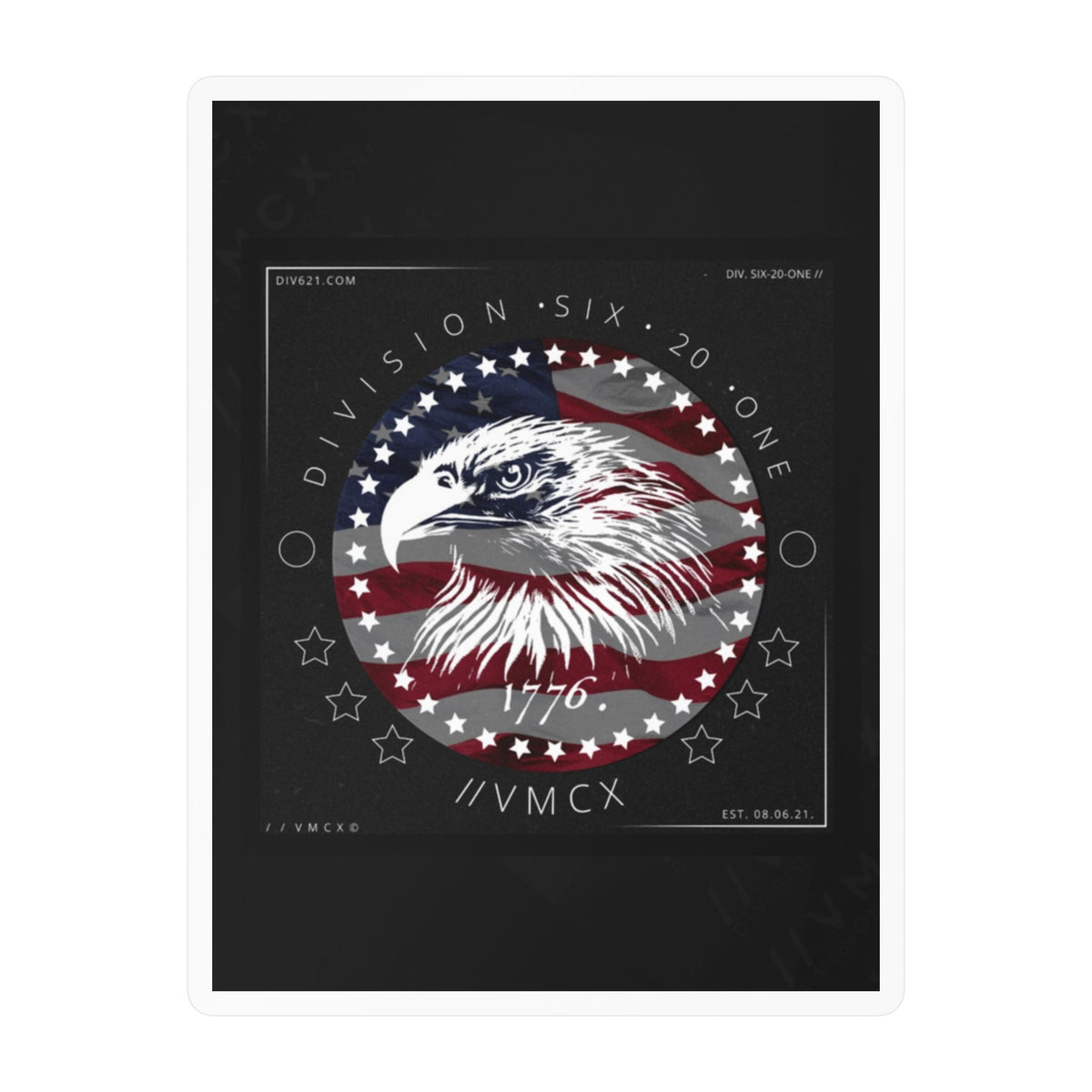 American Eagle Flag Vinyl Decal — Patriotic Kiss-Cut Sticker (1776)