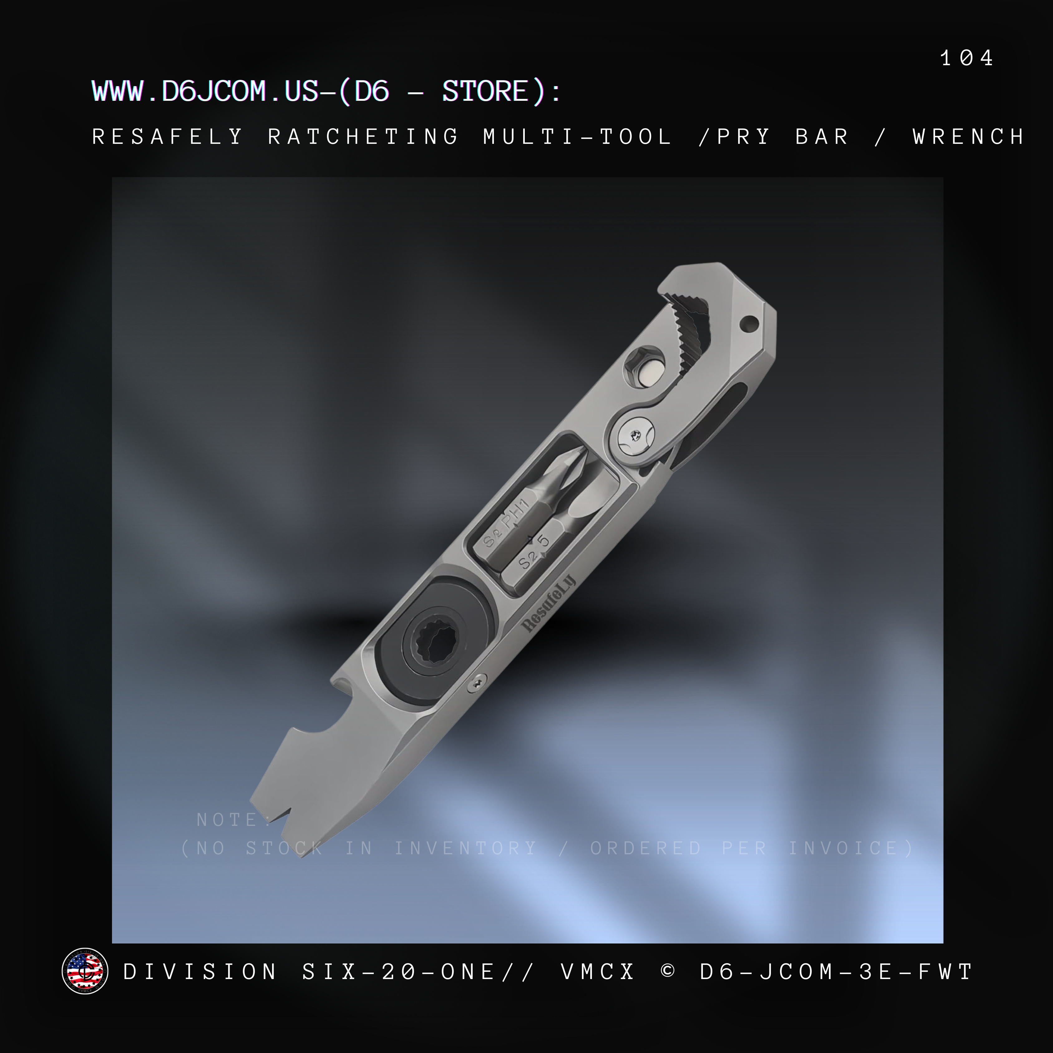 ResafeLy Titanium Pry Bar, Multi-tool, EDC Tool, Wrench, Ratcheting
