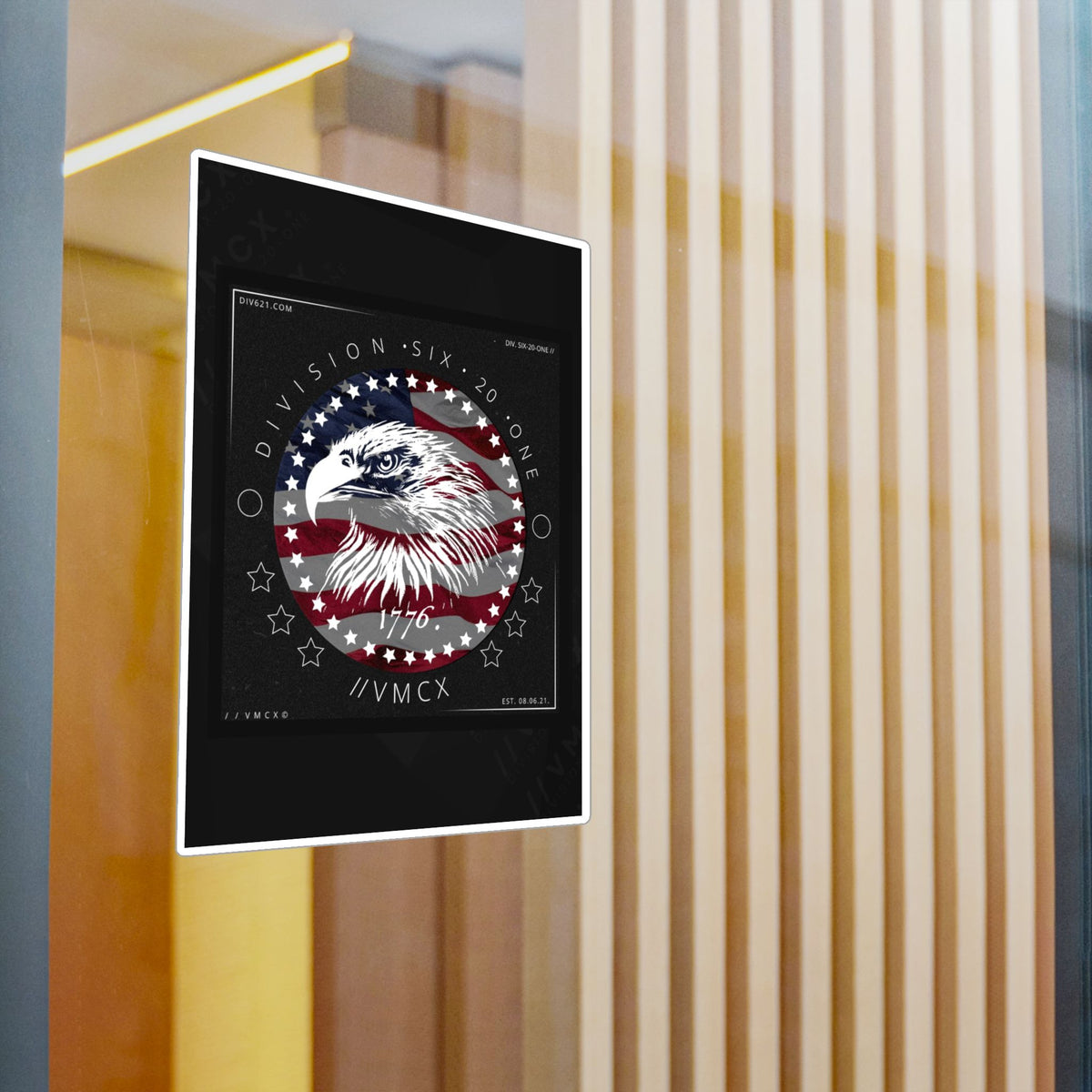 American Eagle Flag Vinyl Decal — Patriotic Kiss-Cut Sticker (1776)