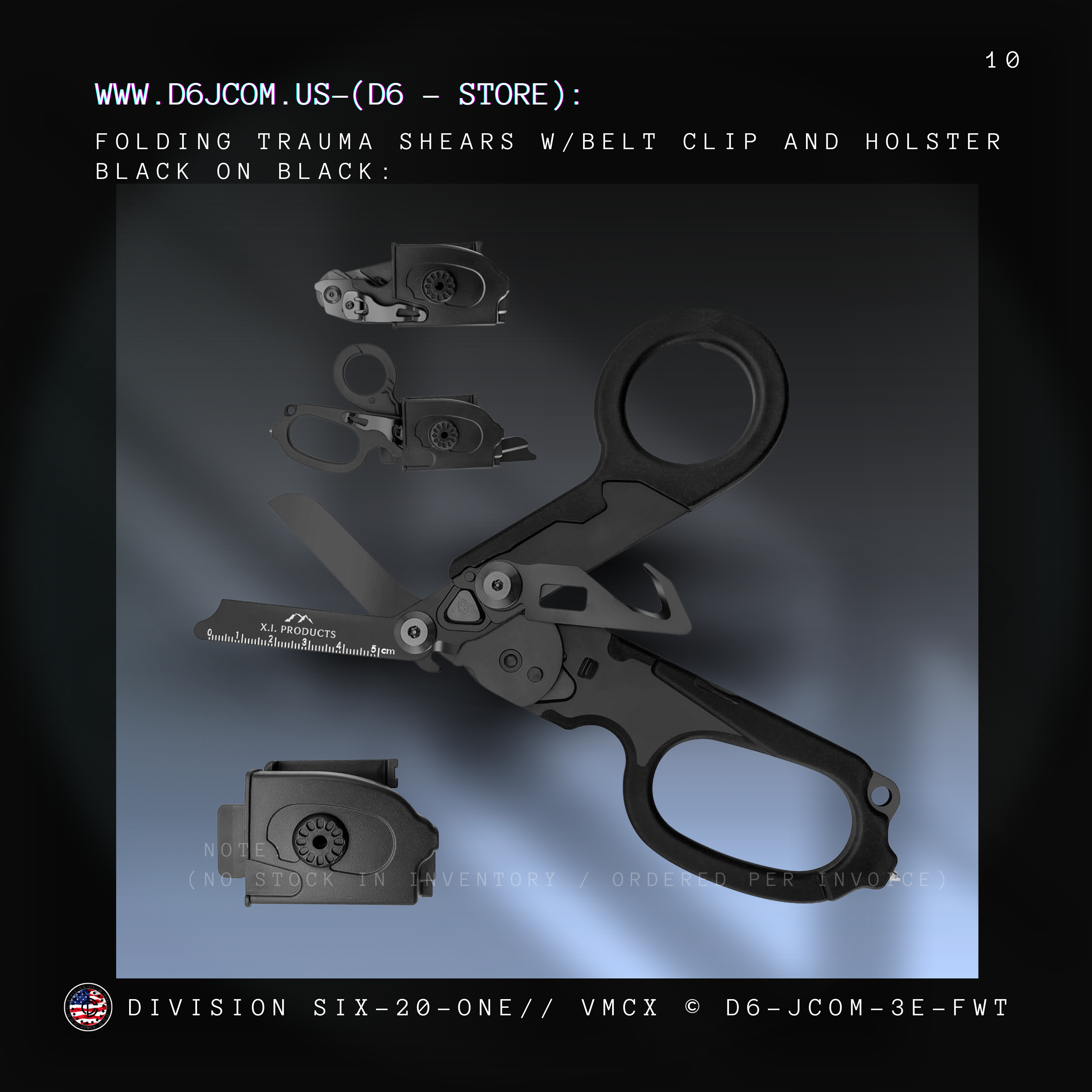 Foldable Trauma Sheers  -  (Black - w/ Case)