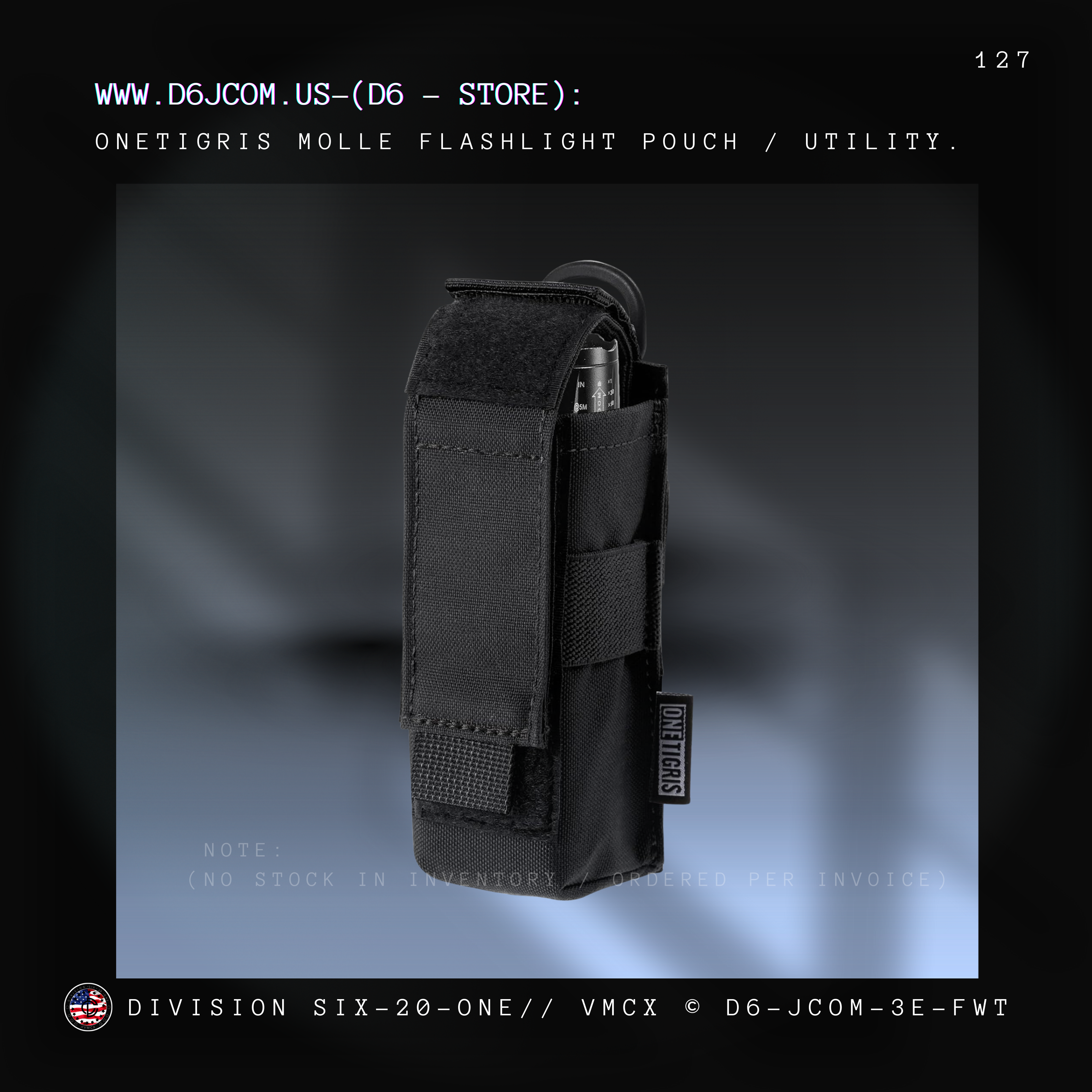 MOLLE - Onetigris - Flashlight Pouch (BLACK)