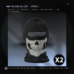 Unisex Skull Balaclava - lightweight  (Black & Grey / White & Black)