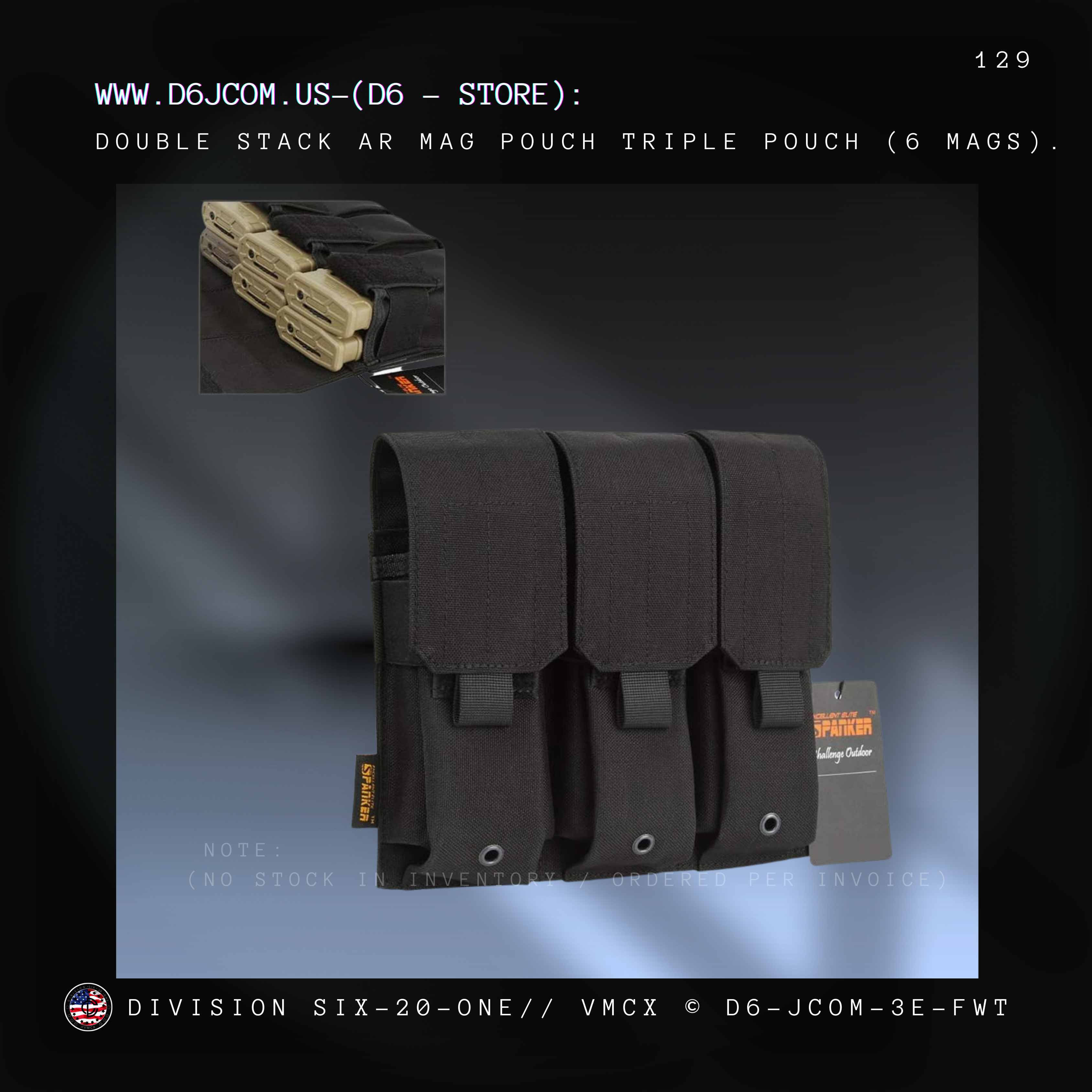 MOLLE - Tripple Pouch (Holds six AR mags )