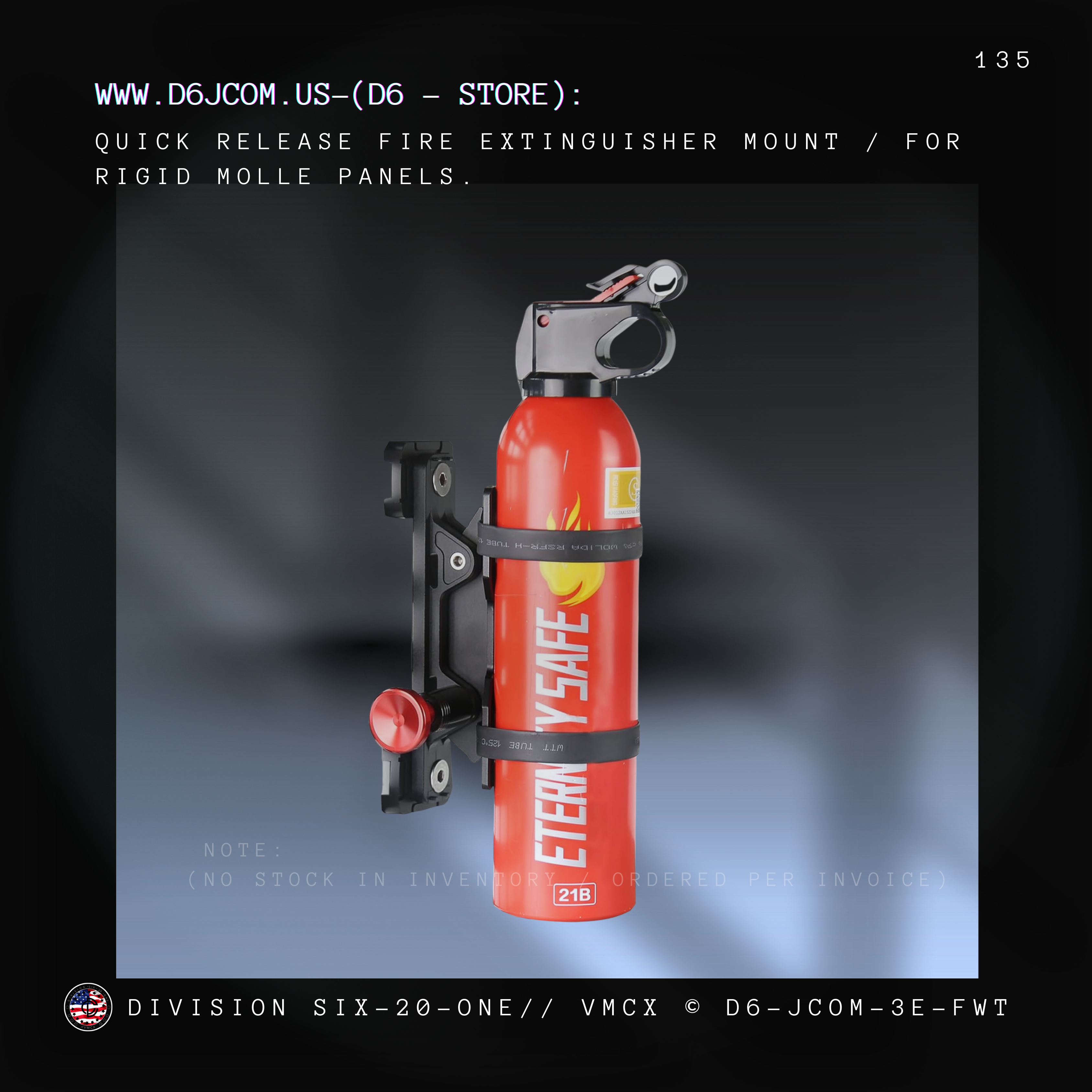 Quick Detach  Fire Extinguisher QD mount  -- (Hard MOLLE Panels)