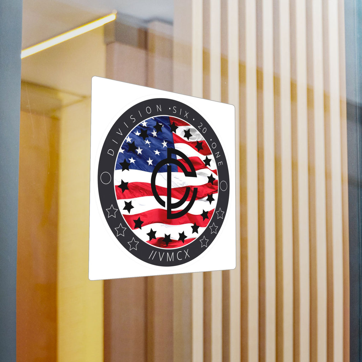 American Flag Logo Kiss-Cut Vinyl Sticker — Division Six 20 One Emblem
