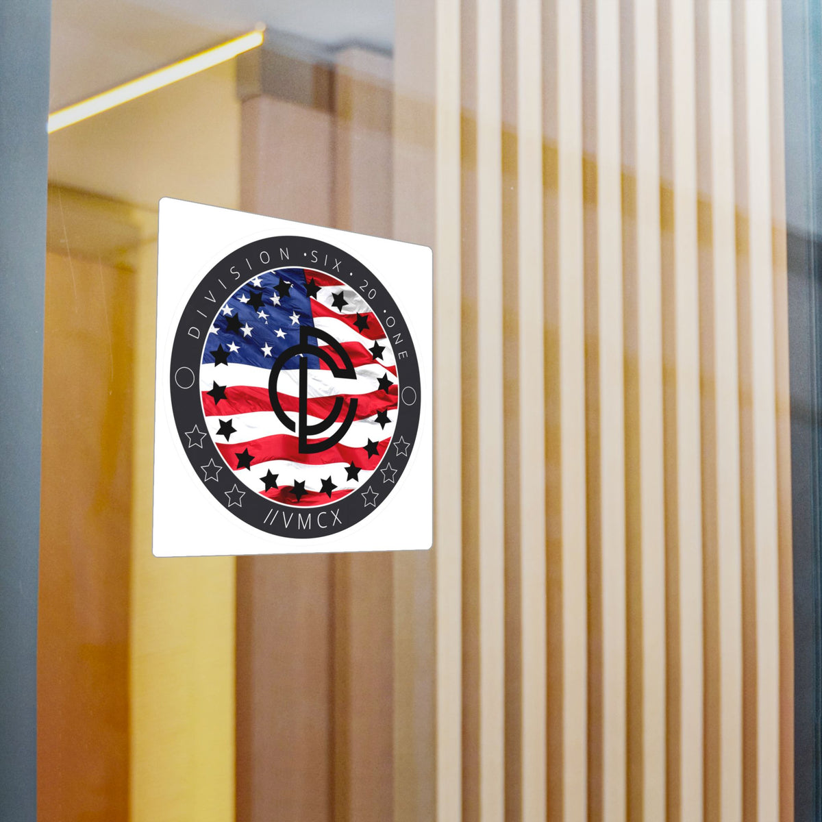 American Flag Logo Kiss-Cut Vinyl Sticker — Division Six 20 One Emblem