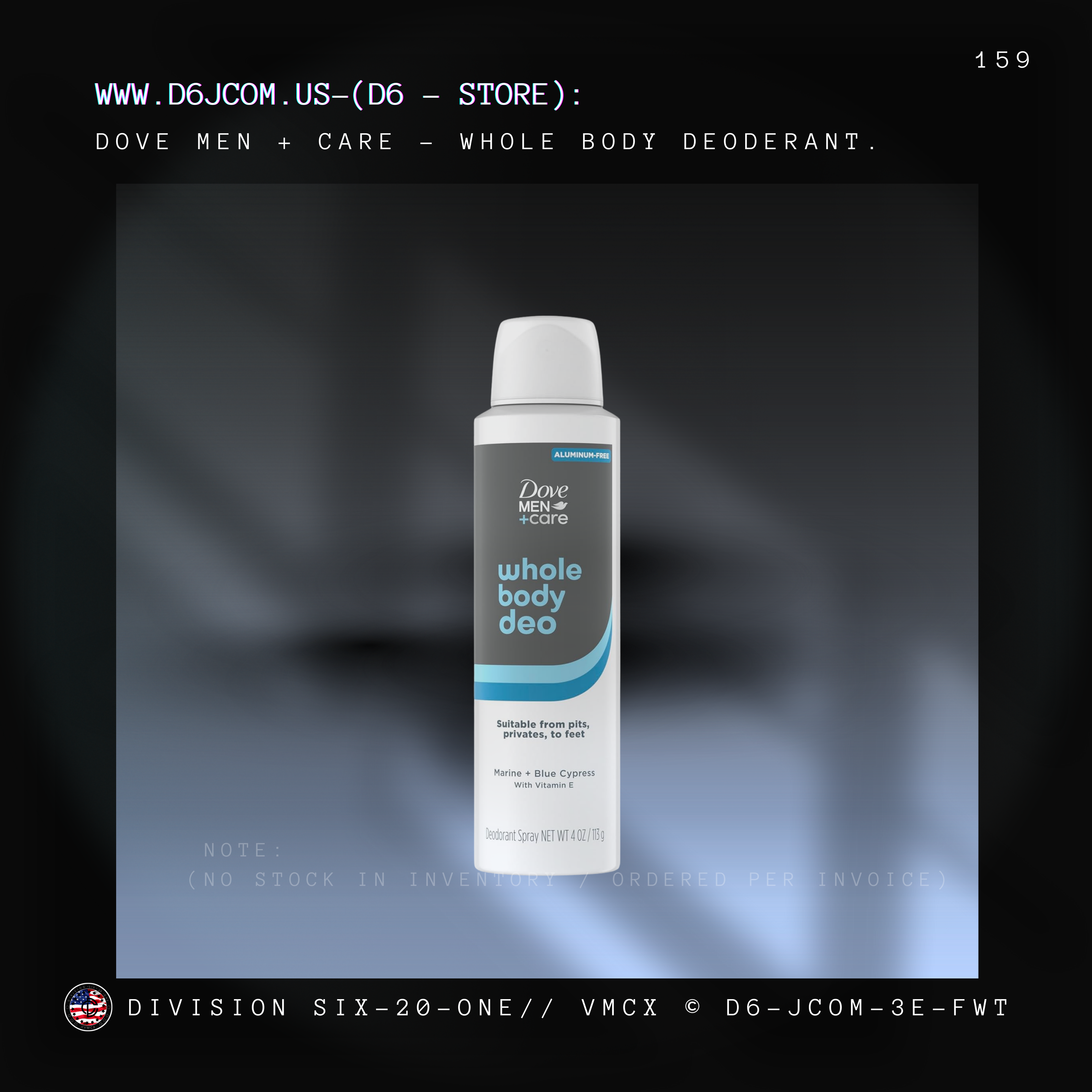 Dove Whole Body deoderant spray