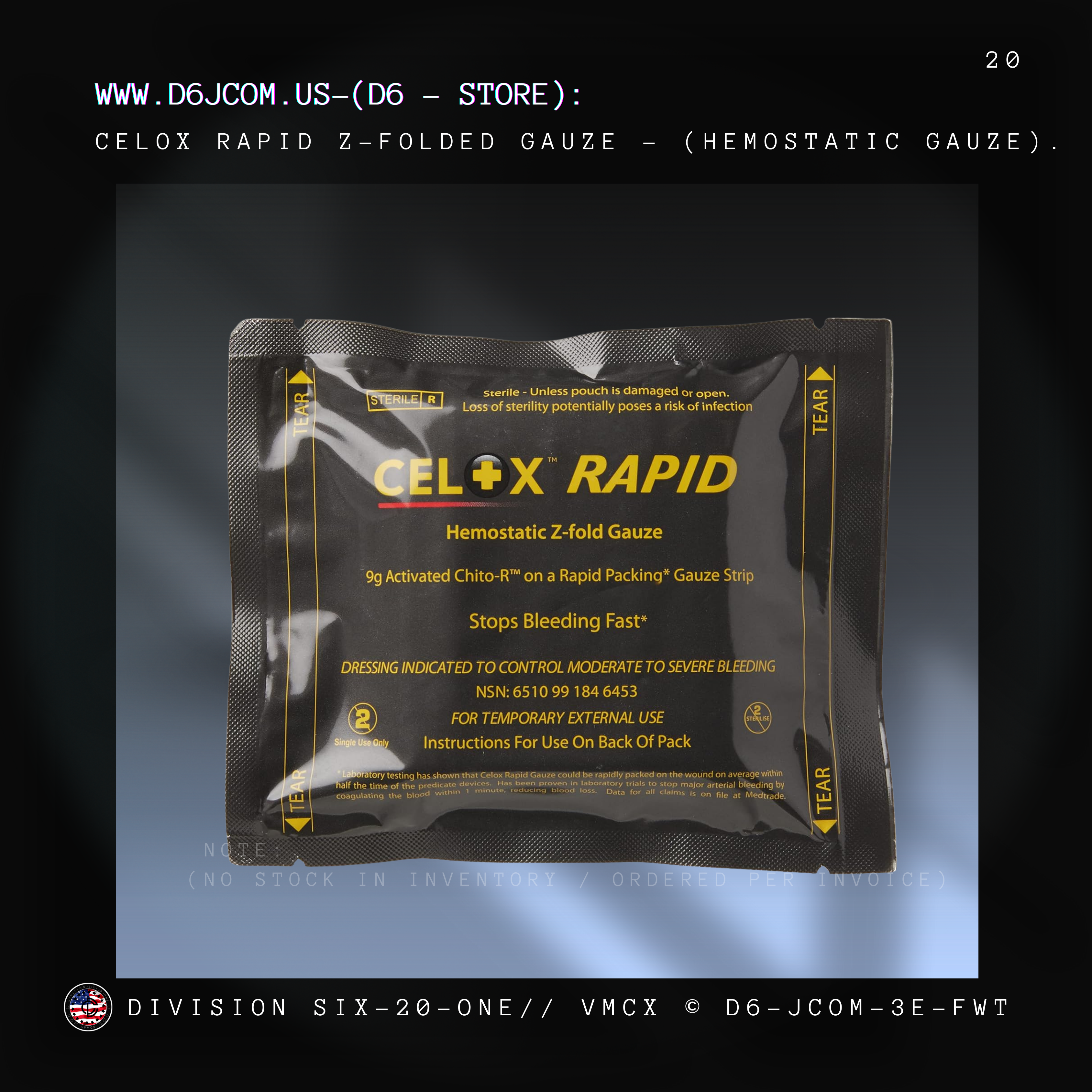 Celox Rapid Hemostatic Z Fold Gauze