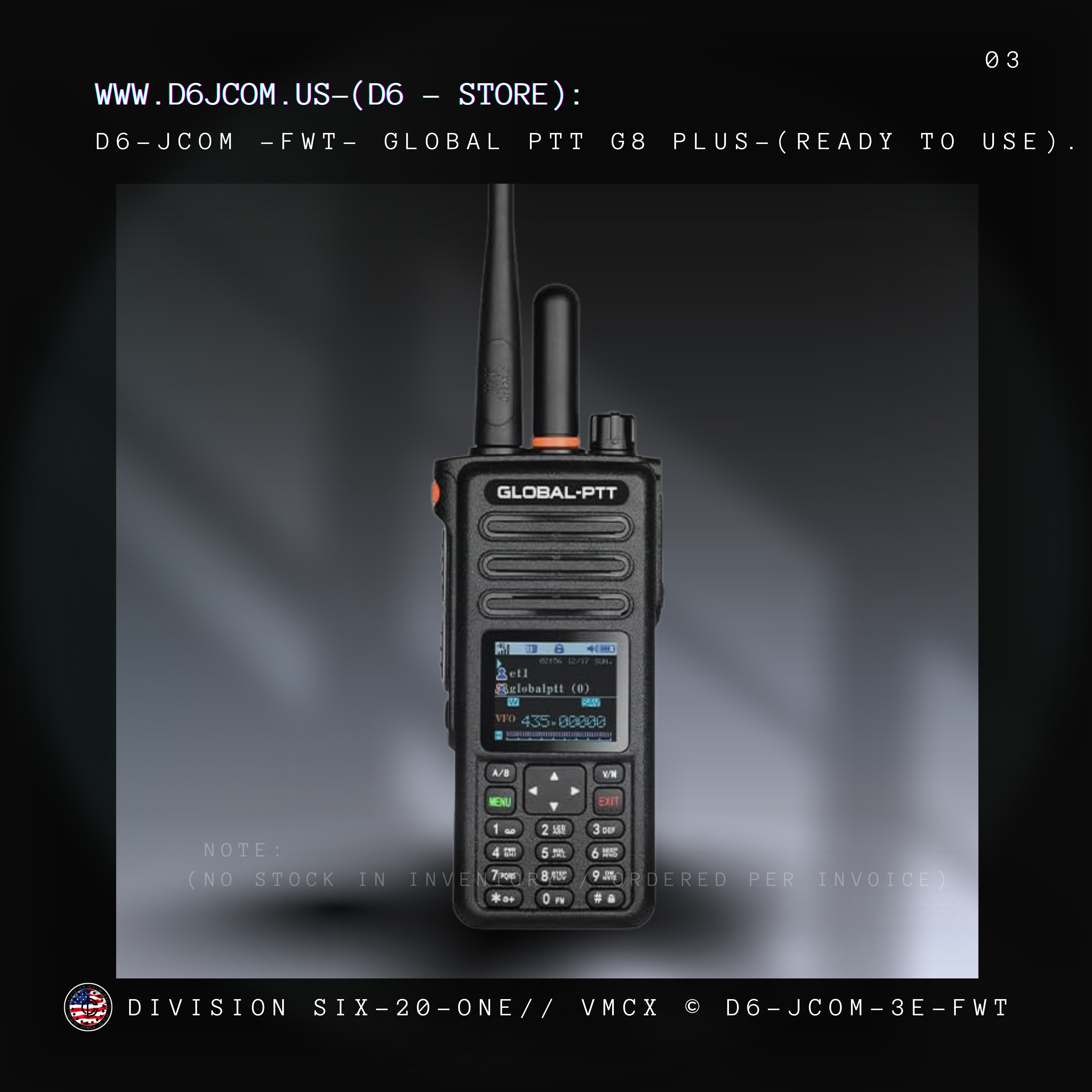 D6 -JCOM - Handheld Mobile Radio (LTE) - Global PTT - G8 PLUS (Ready to use)