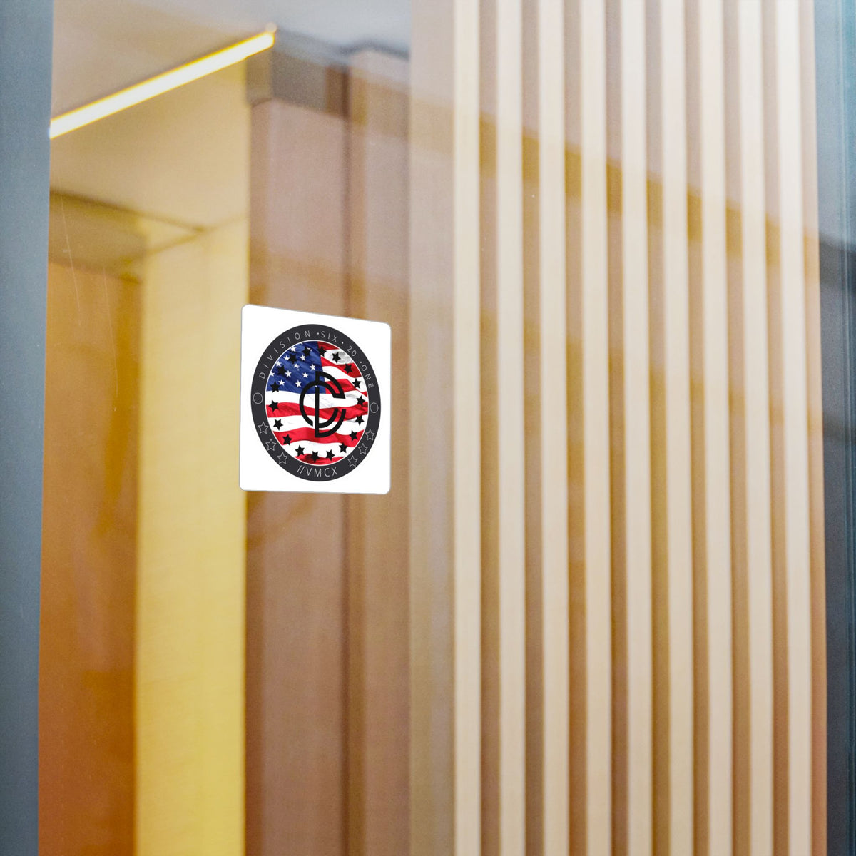 American Flag Logo Kiss-Cut Vinyl Sticker — Division Six 20 One Emblem