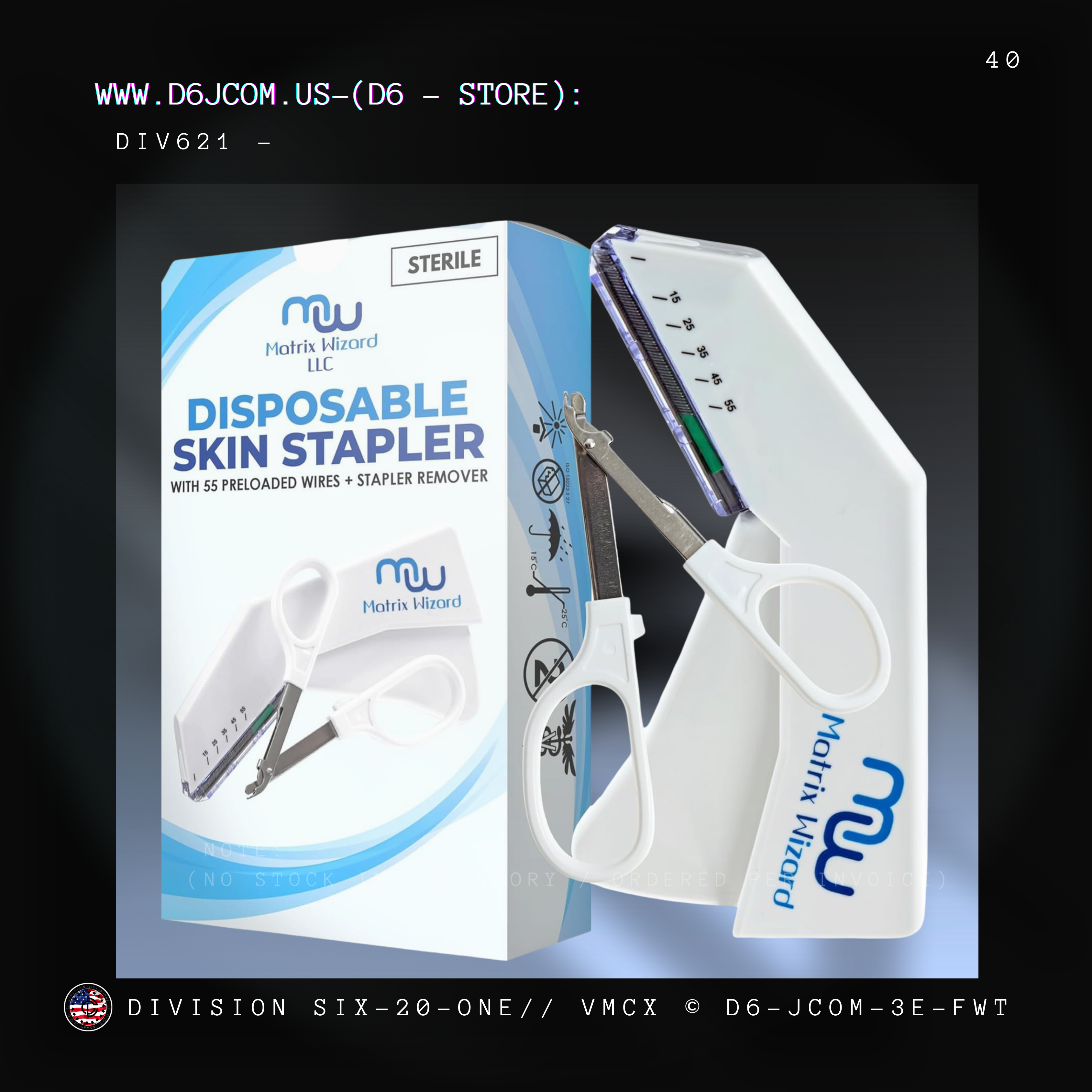 Disposable Skin Stapler (Suture Thread Alternative) with 55 Preloaded Wires Plus Stapler Remover Tool