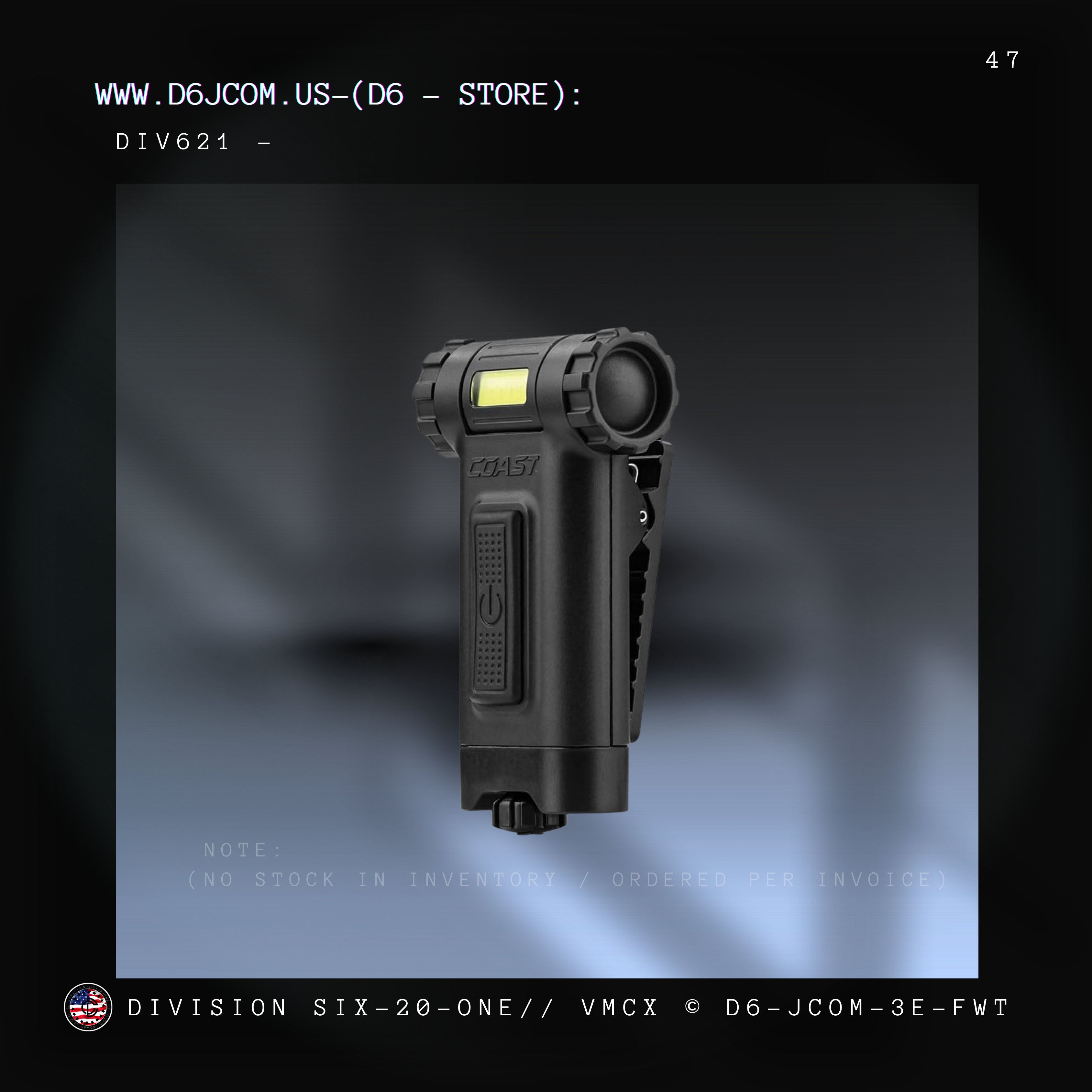 Coast HX4 80 Lumen Dual Color (White & Red) Magnetic LED Clip Light / Rotational, (Black)