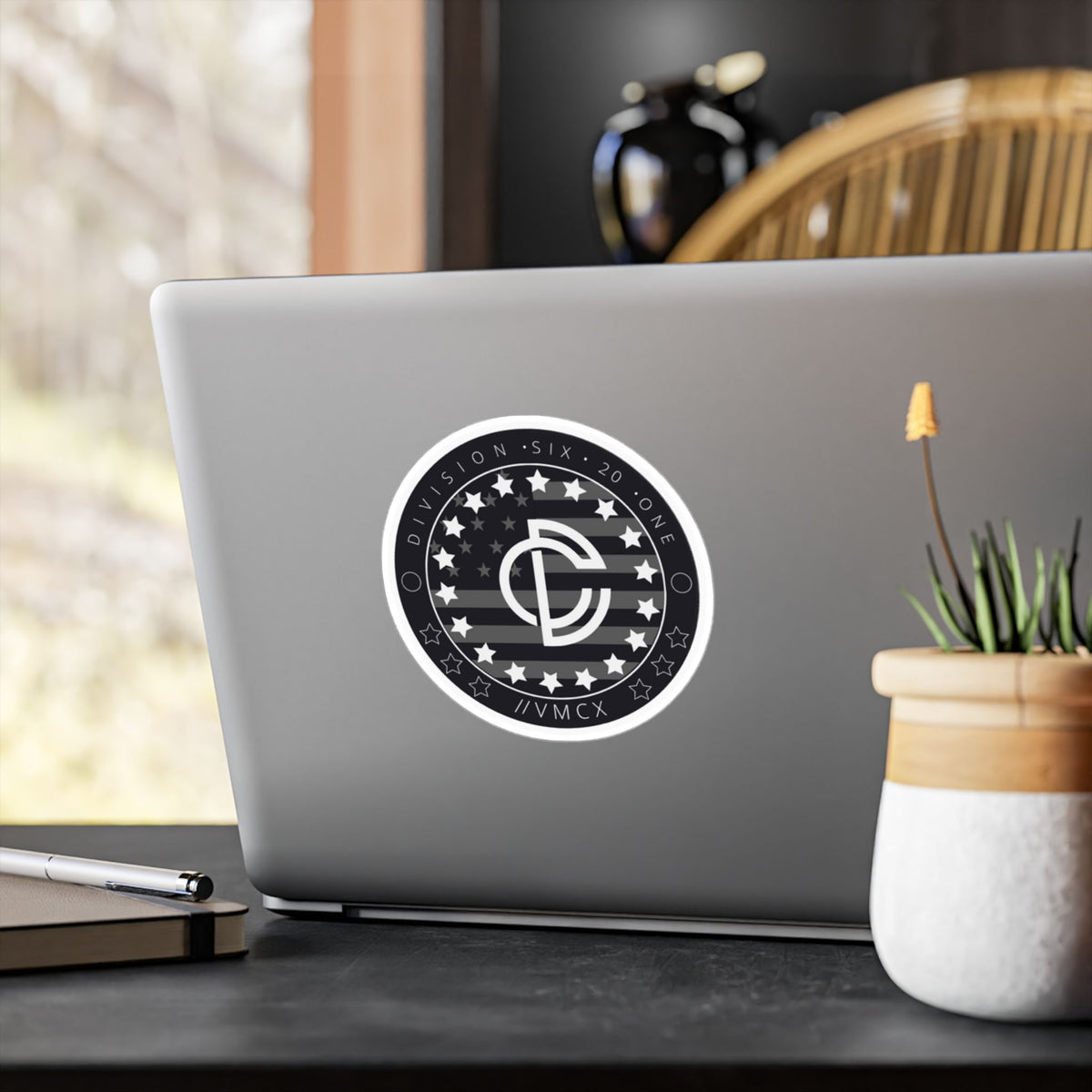Kiss-Cut Vinyl Decal — Monochrome American Stars Emblem