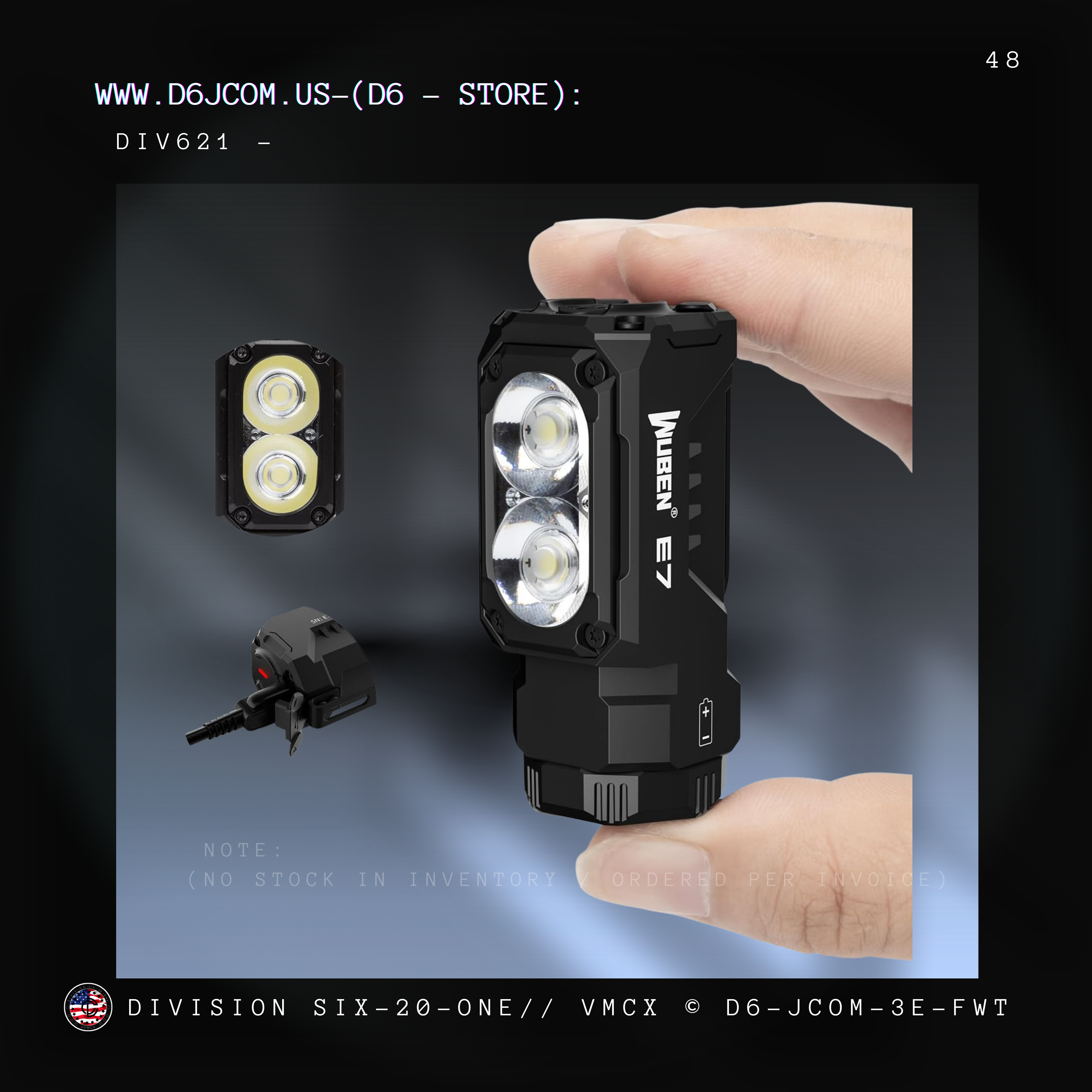 WUBEN E7 EDC Flashlight -  Rechargeable ,1800 Lumens / Magnetic, IP68