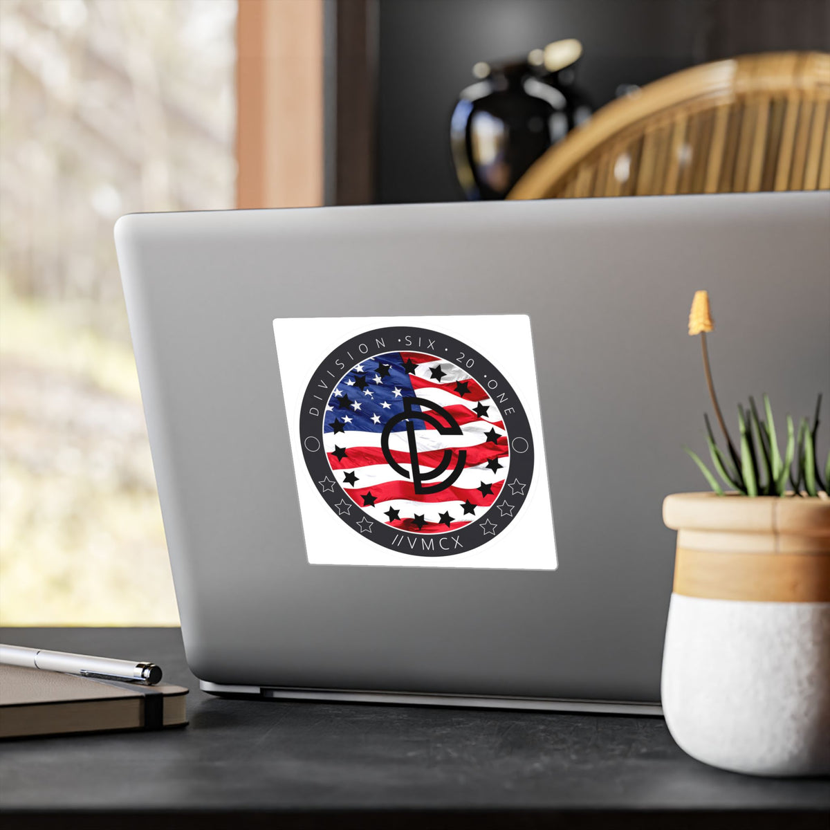 American Flag Logo Kiss-Cut Vinyl Sticker — Division Six 20 One Emblem