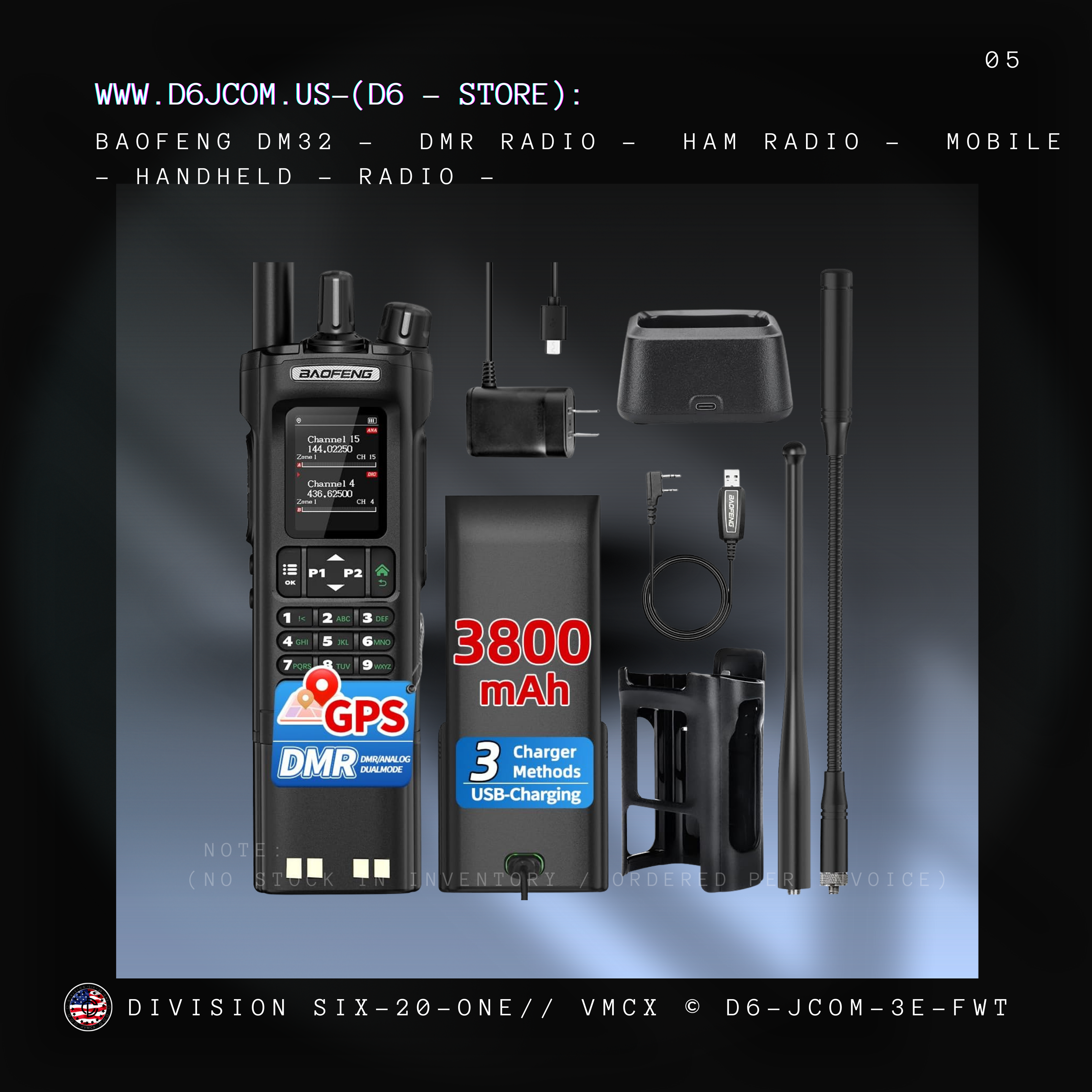 BAOFENG - DM32 DMR Radio 10W Long Range Ham Radio Handheld 3800mAh Rechargeable