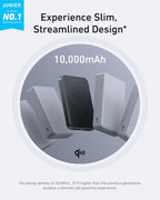 Anker MagGo Power Bank, 10,000mAh Qi2-Certified 15W Portable Charger | Slim