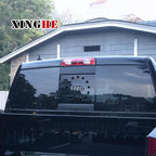 Xinghe for 2019-2026 Chevy Silverado GMC Sierra Chevrolet Colorado, Rear Middle Window American Flag Decals Stickers, Matte Black USA Flag Decal for Truck