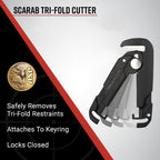 ASP Scarab Cutter for Tri-Fold Restraints, Clippers for Safe Removal of Disposable Cuffs, Compact Safety Blade for Removing Bands and Medical Bracelets