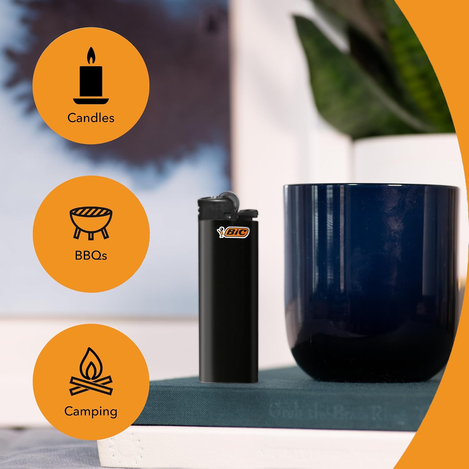 BIC Maxi Pocket Lighters, Reliable 8-Pack, All-Black