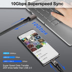 USB C Cable 5ft, USB-A to USB-C Cable 10Gbps,USB 3.2 Cord, 60W Fast Charging Cable, 10 Gbps Data Transfer, Android Auto USB Cord