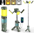 Telescopic Camping Lights with Stand, 40H Playtime, Magnetic Base | 12000mAh Portable Flashlight, RGB Ambient Lighting, Collapsible IPX5 Waterproof for Camping, Hiking and Emergency Use