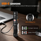 90° Rechargeable EDC Pocket Flashlight with Magnet cap