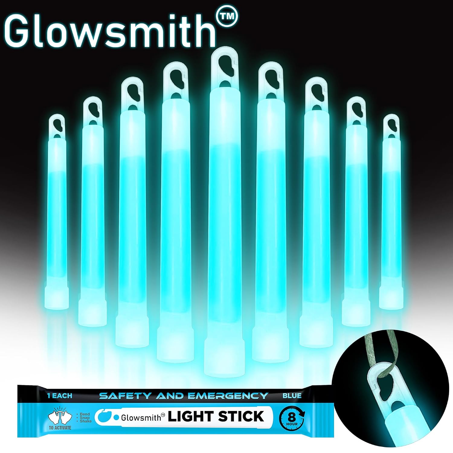 Emergency 6'' Lightsticks, Light Up Ultra Bright Glow Sticks with 12 Hours Duration