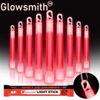 Emergency 6'' Lightsticks, Light Up Ultra Bright Glow Sticks with 12 Hours Duration