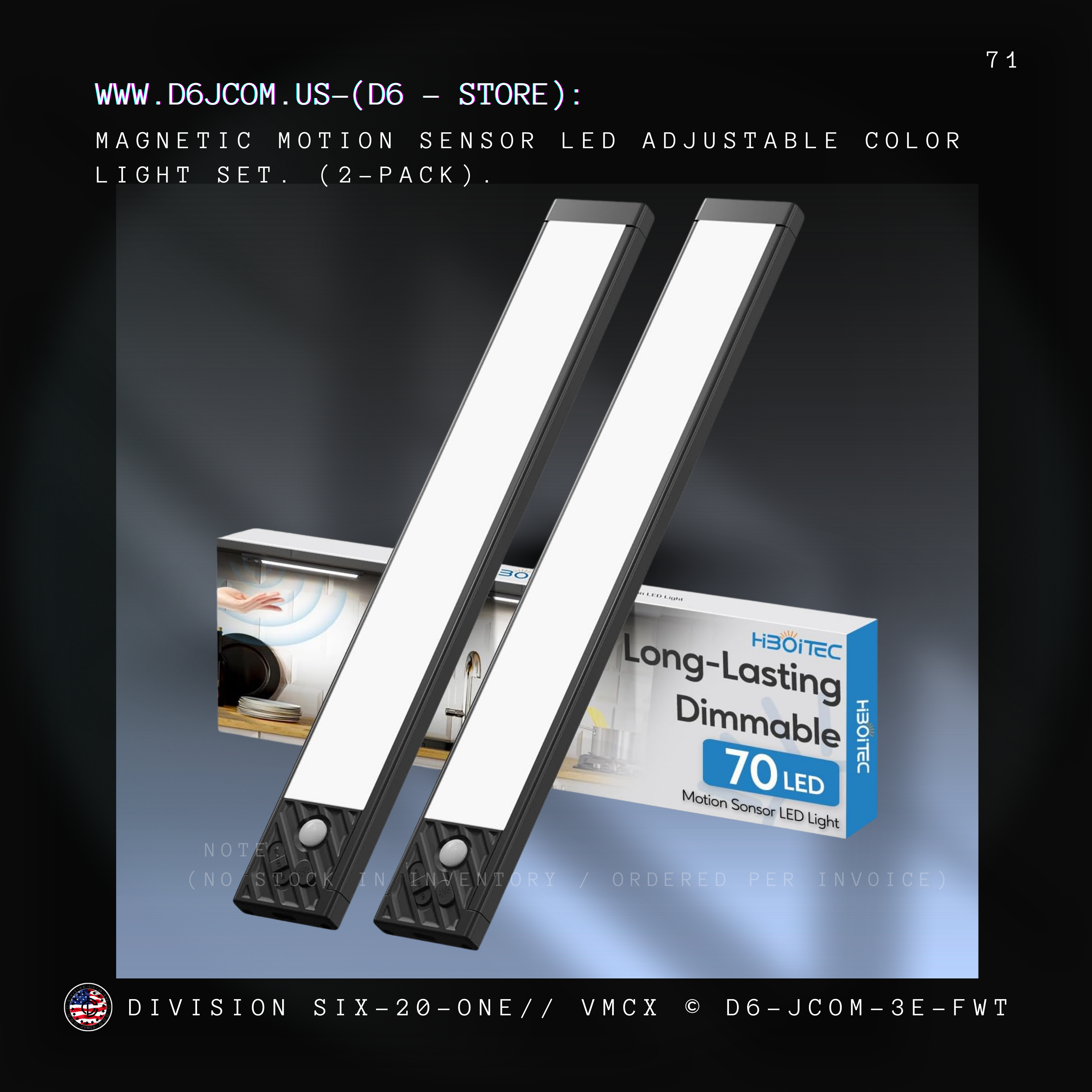 HIBOITEC Under Lighting Rechargeable 40 LED Magnetic Lights (Black)