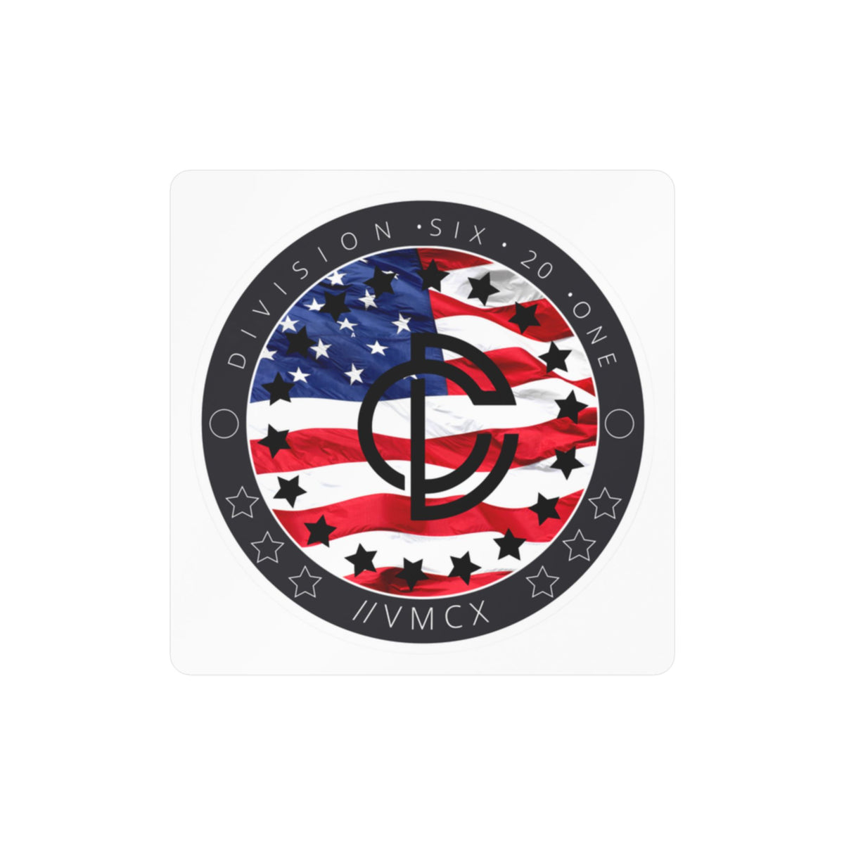American Flag Logo Kiss-Cut Vinyl Sticker — Division Six 20 One Emblem