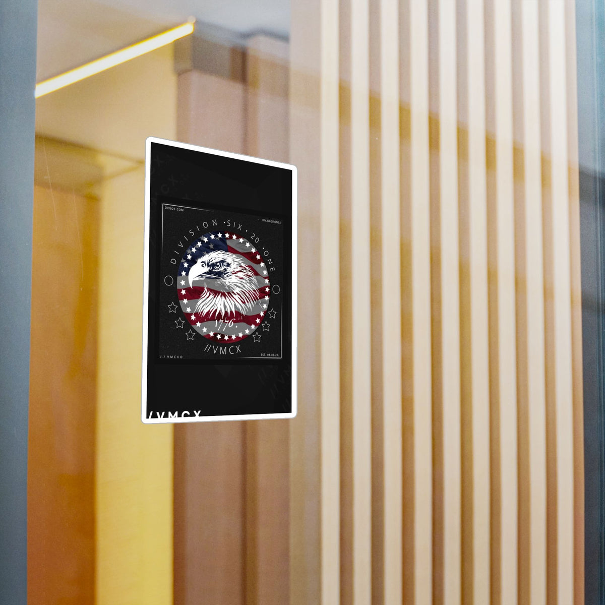American Eagle Flag Vinyl Decal — Patriotic Kiss-Cut Sticker (1776)