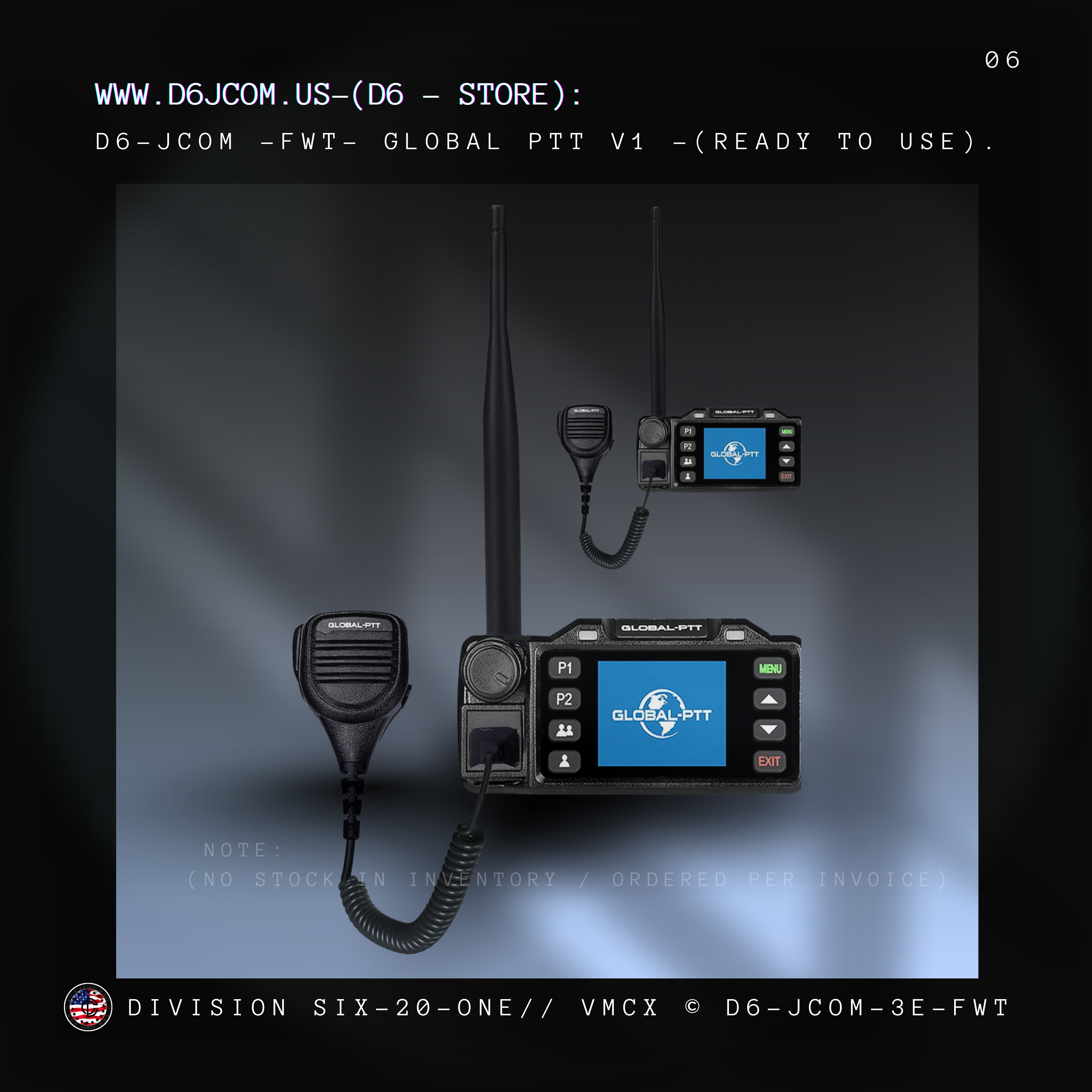 D6 -JCOM - Vehicle Mobile Radio (LTE) / Global PTT / V1 (Ready to use)