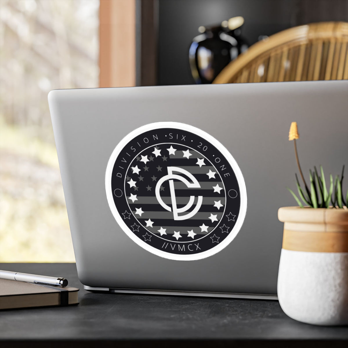 Kiss-Cut Vinyl Decal — Monochrome American Stars Emblem