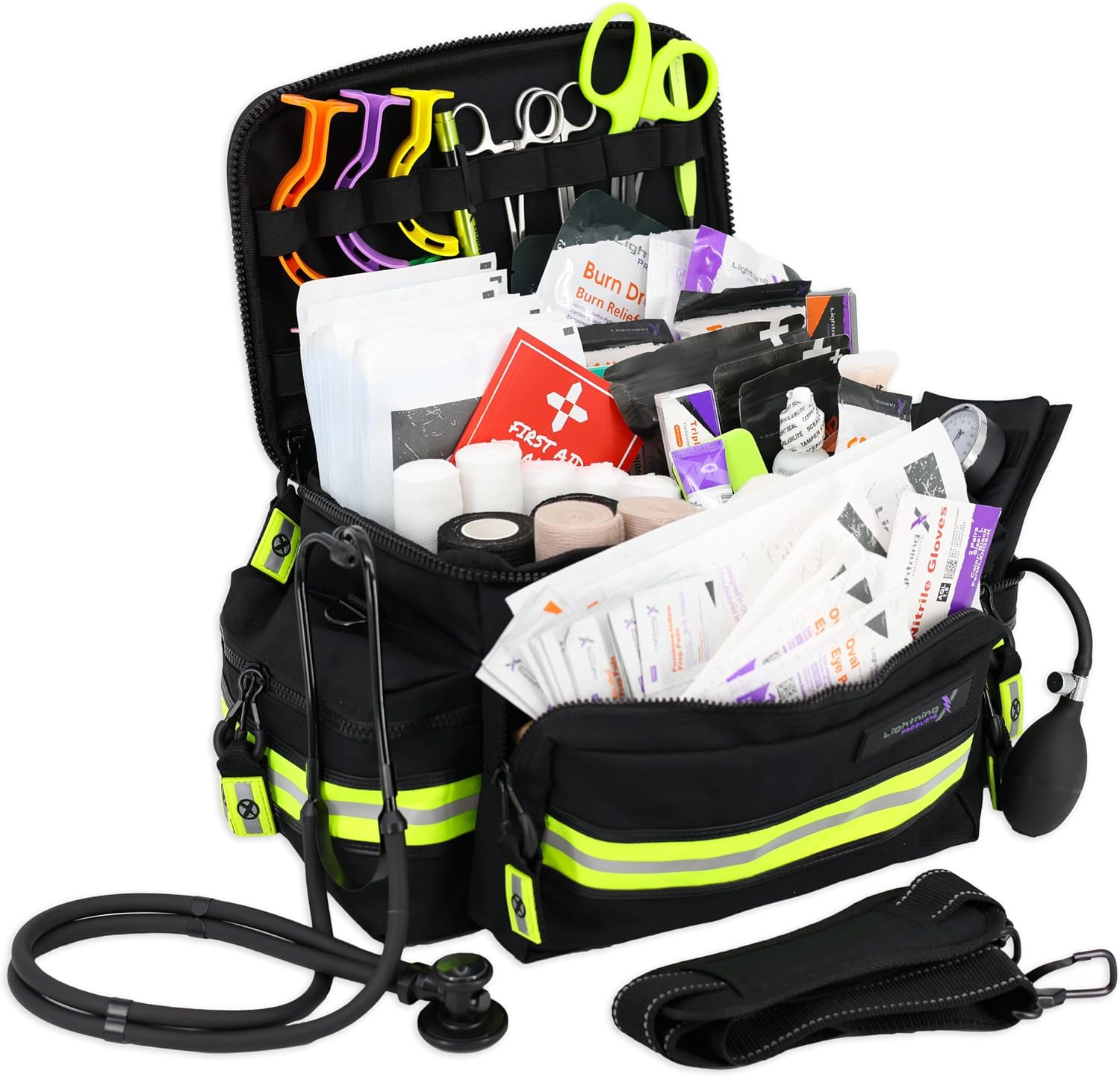 Stocked - Lightning X Products Lightning X Mid-Sized First Responder EMT Bag | Economy