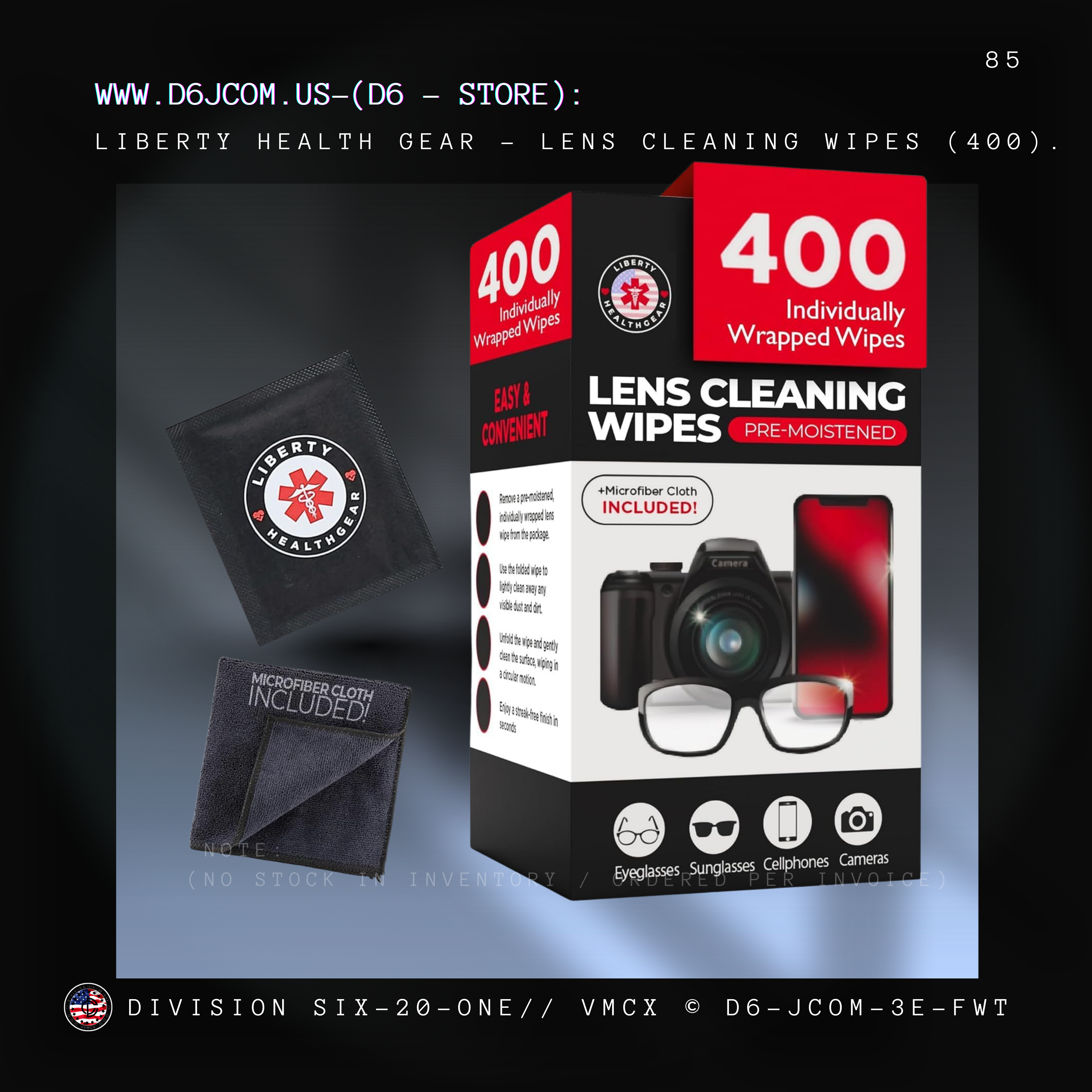 Lens Cleaning Wipes (400 CT)