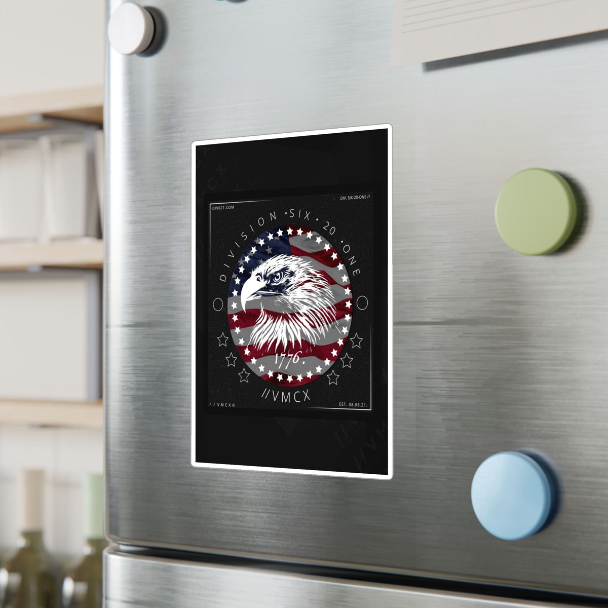 American Eagle Flag Vinyl Decal — Patriotic Kiss-Cut Sticker (1776)