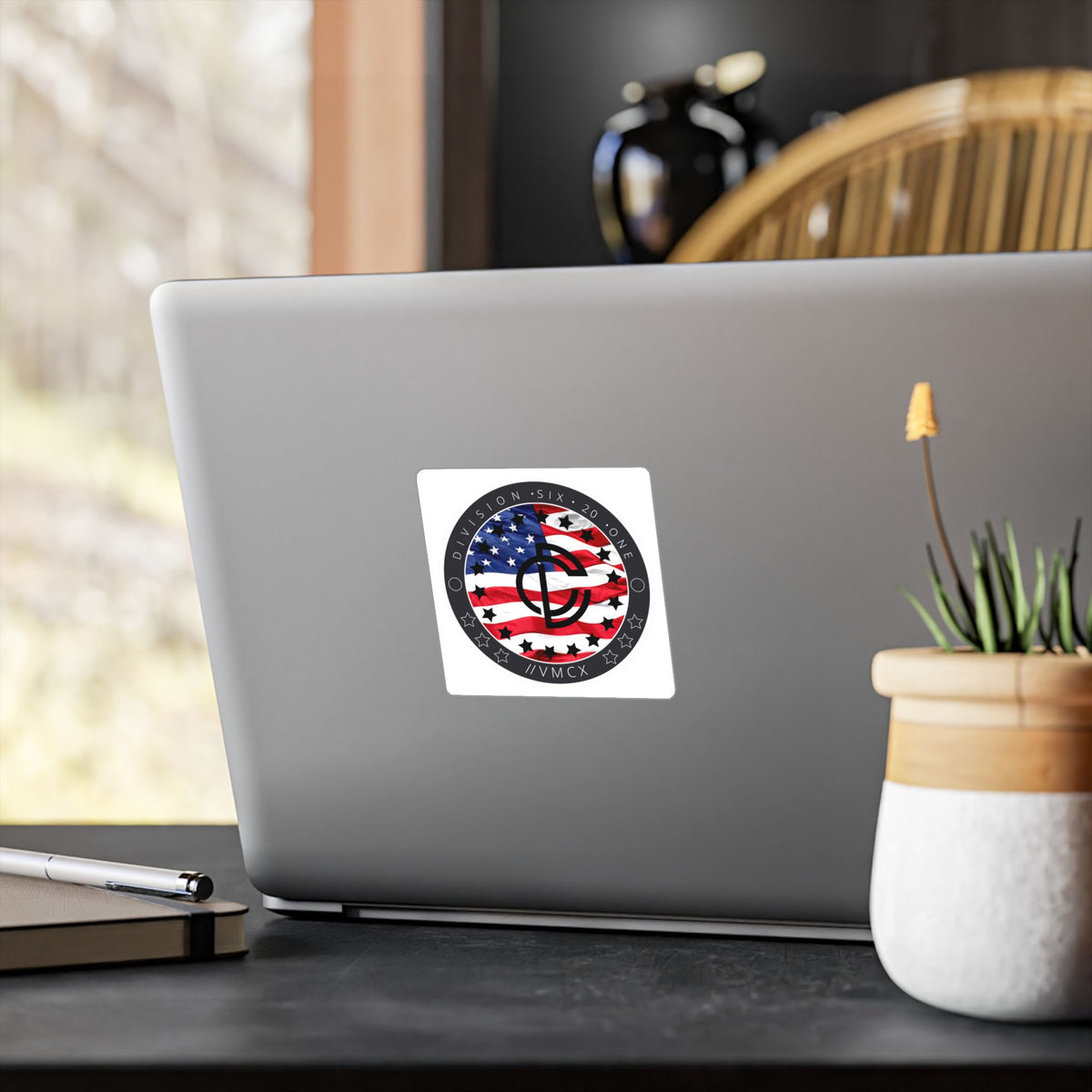 American Flag Logo Kiss-Cut Vinyl Sticker — Division Six 20 One Emblem